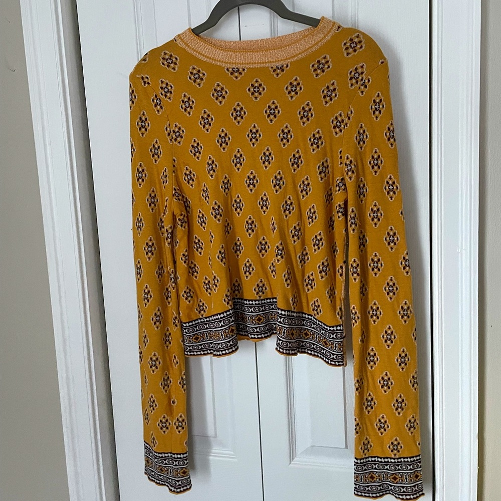 Free People Patterned Sweater: Size Small